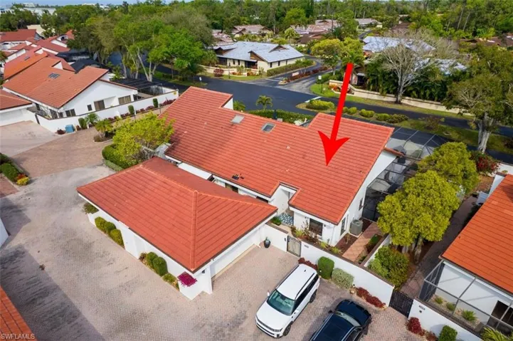 Aerial perspective of suburban area