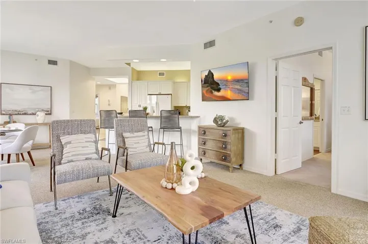 View of carpeted living room