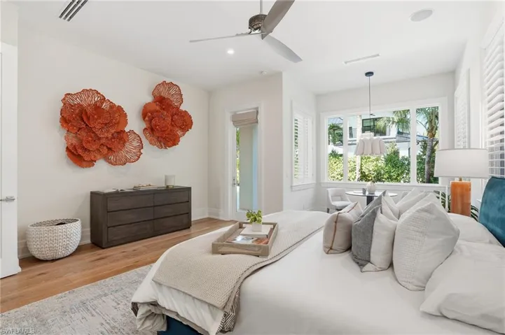 A primary suite opening directly to the pool, offering peaceful mornings and private evenings outdoors