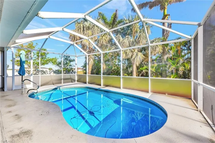 Pool featuring a patio and a lanai