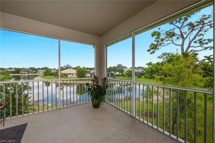 Balcony with a westerly water view