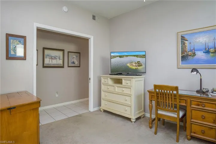 View of carpeted Den / Flex space