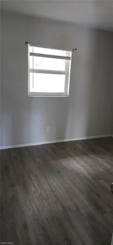 Spare room featuring plenty of natural light and dark wood-style floors