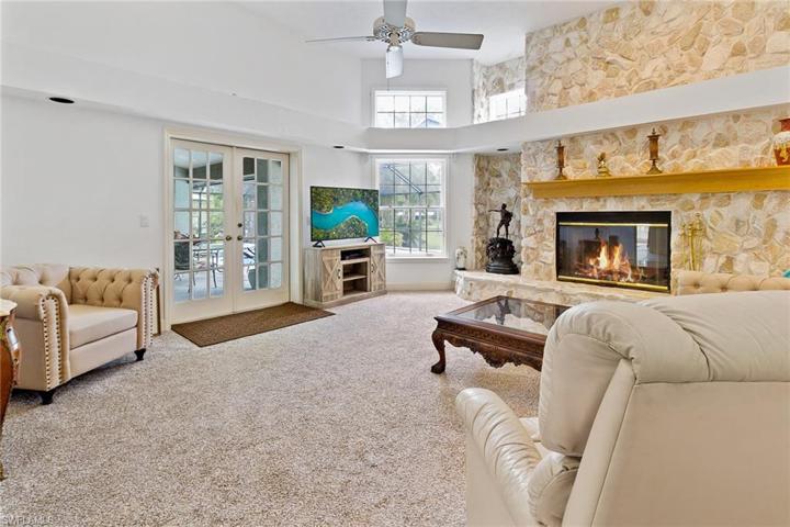 Family room, Rock Fireplace