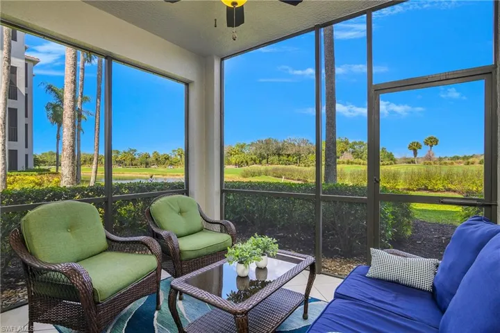 Screened Lanai with Lake, Golf Course and Preserve Views