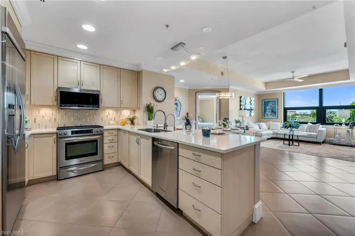 Updated Kitchen with Quartz counter top and stainless steel appliances