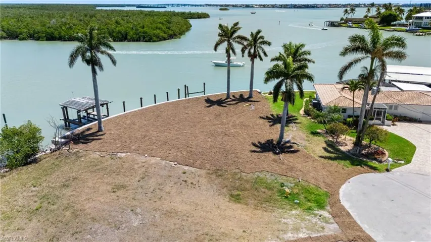 Water view with a dock