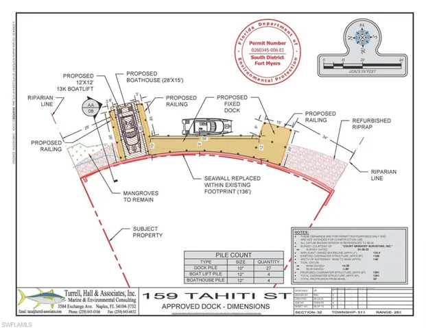 All approvals for permits for large dock with boat house and home.  This shows the beautiful dock and boathouse that can be built.