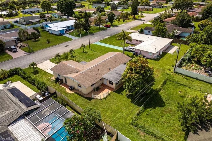 Aerial perspective of suburban area