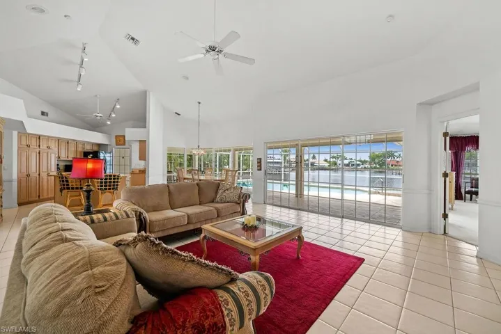 Large open concept family room with lots of natural light.
