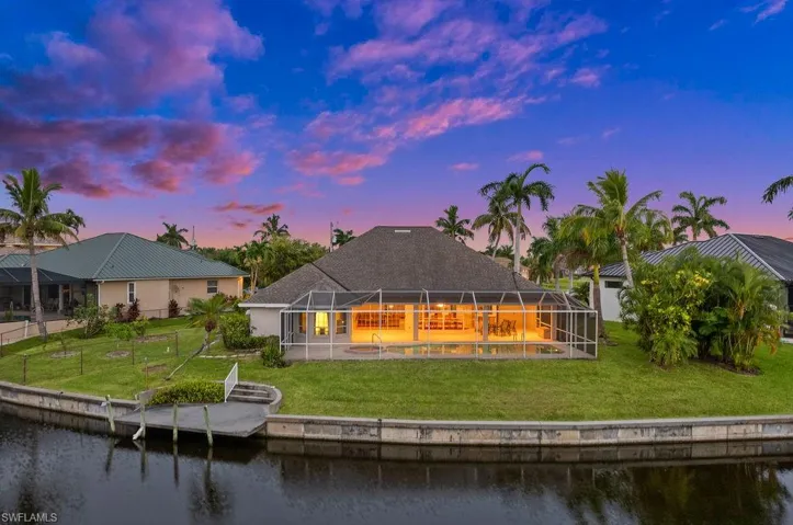 The Back of the Home in the evening