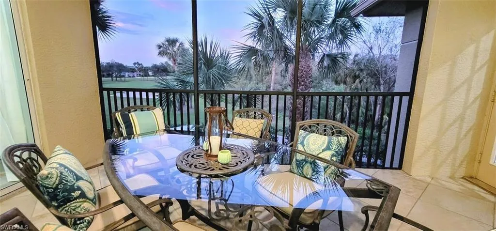 Relax on the lanai overlooking the golf course