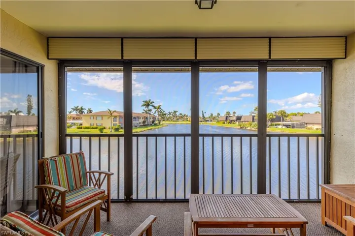 Lanai with lake view