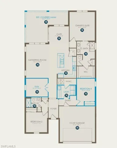 Floor plan with options selected