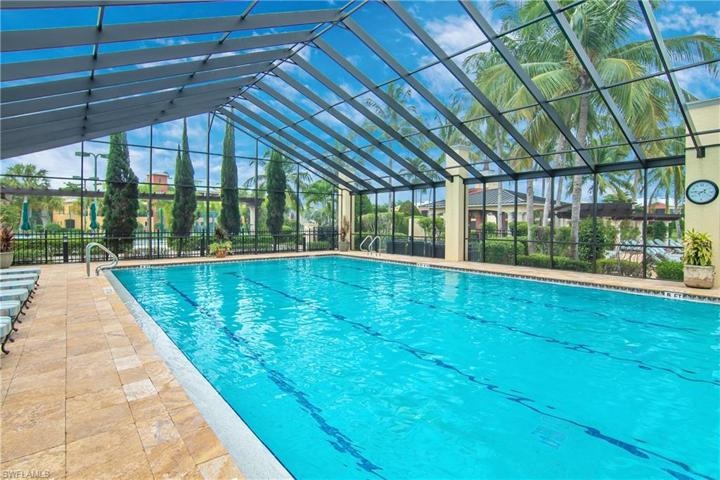 Nothing like a screened-in lap pool to enjoy your morning workout.