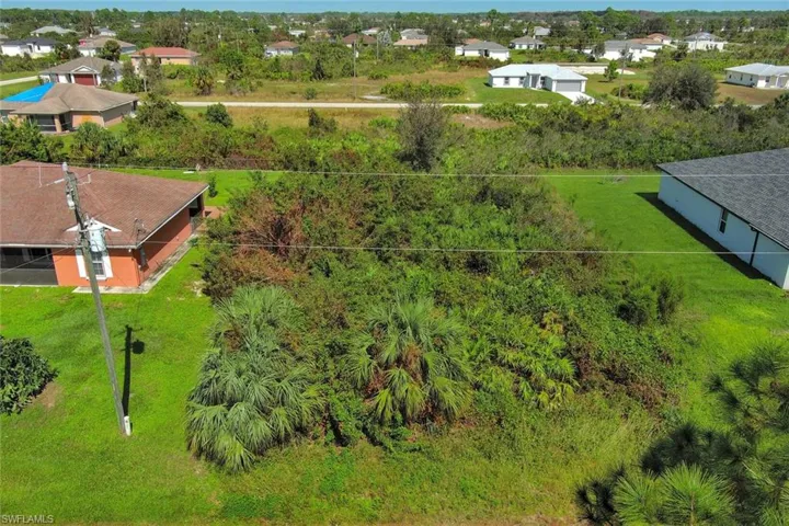 Aerial perspective of suburban area