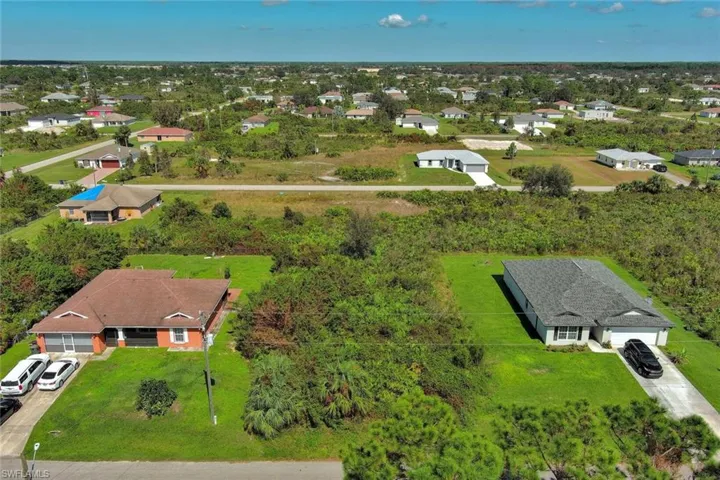 Aerial view of residential area