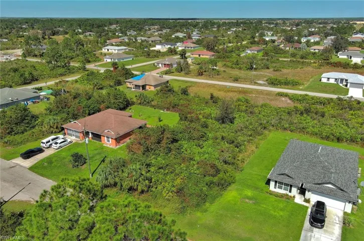 Aerial view of residential area