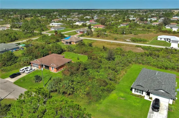 Aerial view of residential area