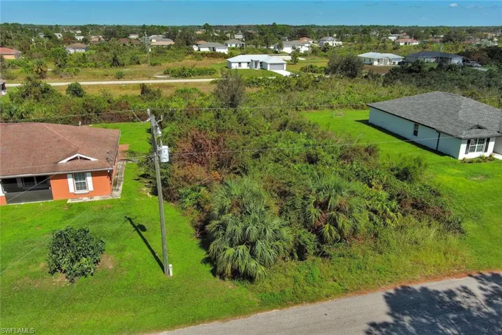 Aerial view of residential area