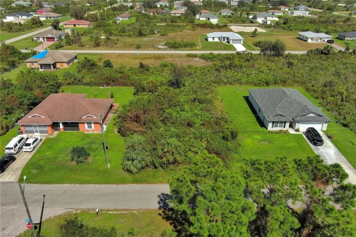 Aerial perspective of suburban area