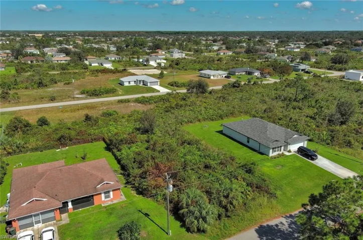 Aerial perspective of suburban area