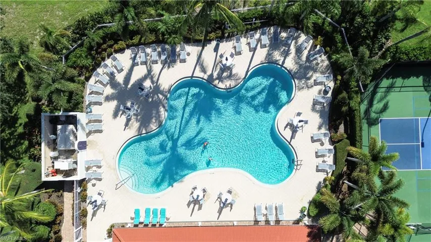 Bird's eye view of a pool