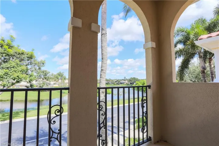 Balcony with a water view