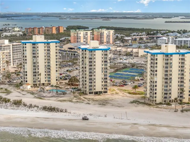 Drone / aerial view of a nearby body of water