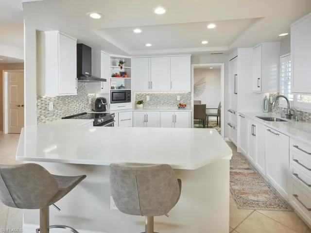 View of kitchen from living area.