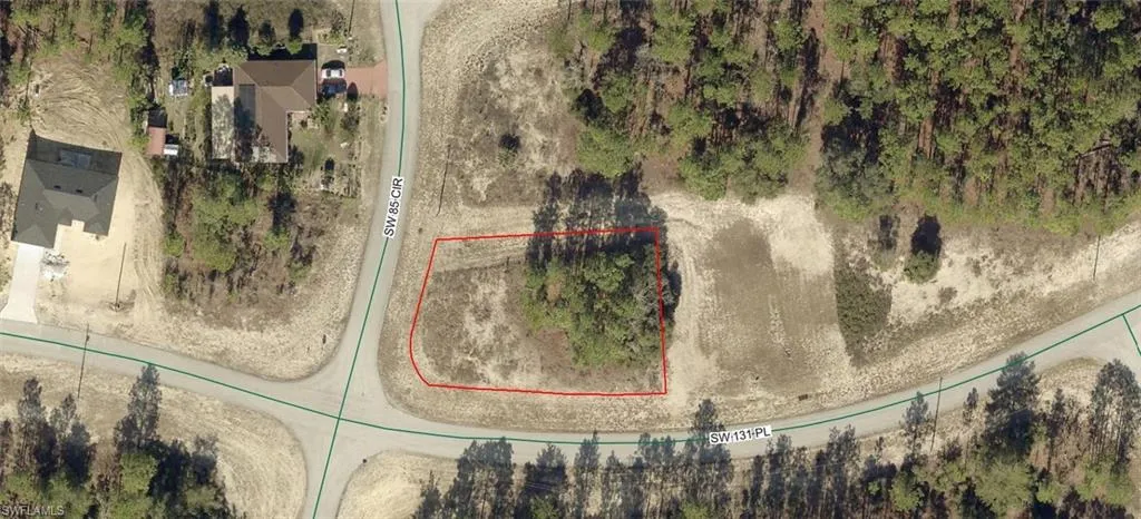 Aerial Survey. Outlining the boundaries of the property and its surrounding environment