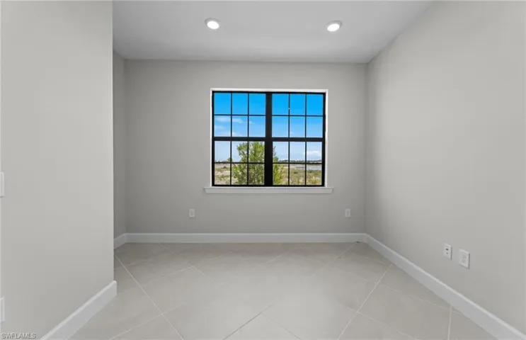 Enclosed den near front of villa