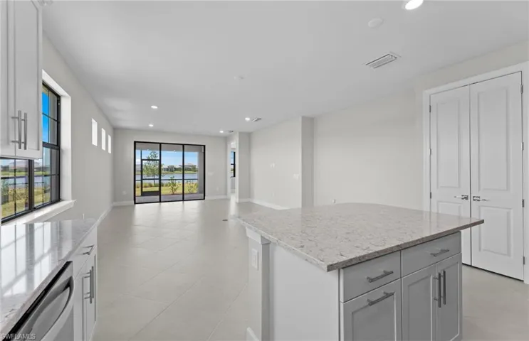 Kitchen area open to cafe and gathering room