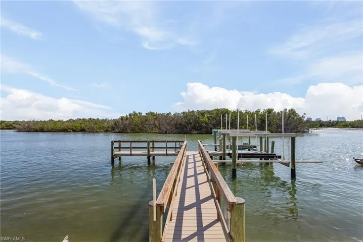 The dock provides a great place for fishing and has two community boat slips.