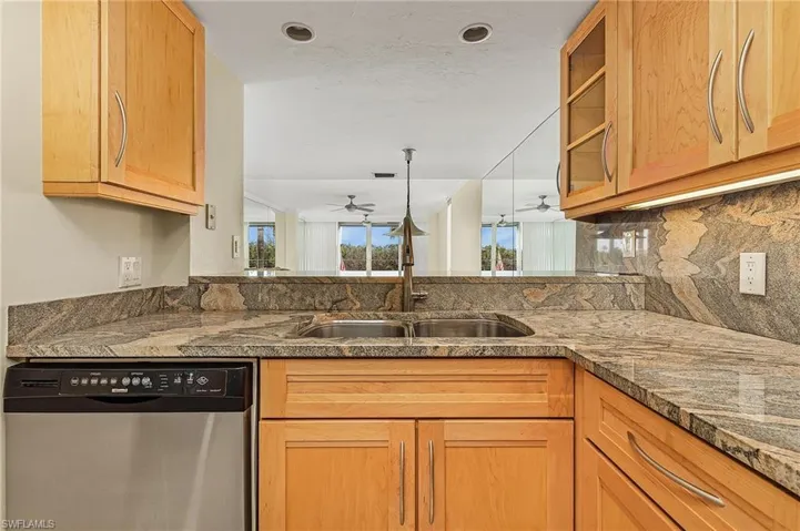 Even the kitchen offers amazing views of the bay.