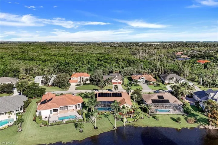 Aerial View of Rear Elevation with Gorgeous Landscaping