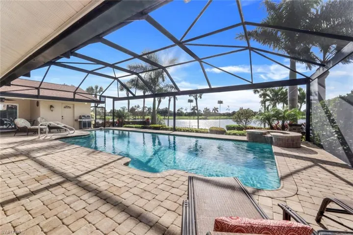 Spillover Water Feature, Multi changing Pool Light, Solar Heated, Cage has Super Screen, 2 Exit Doors