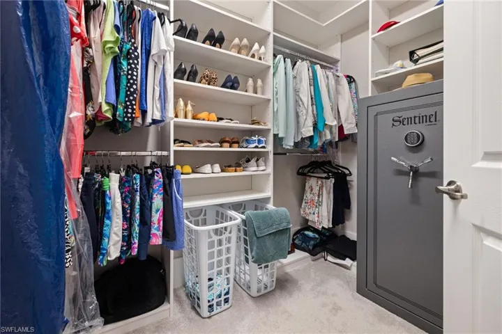 Built-in closets in the primary bedroom