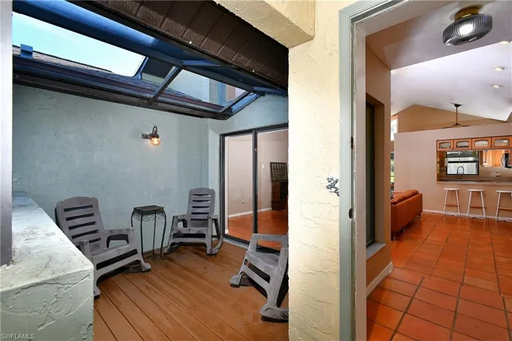View of screened front deck