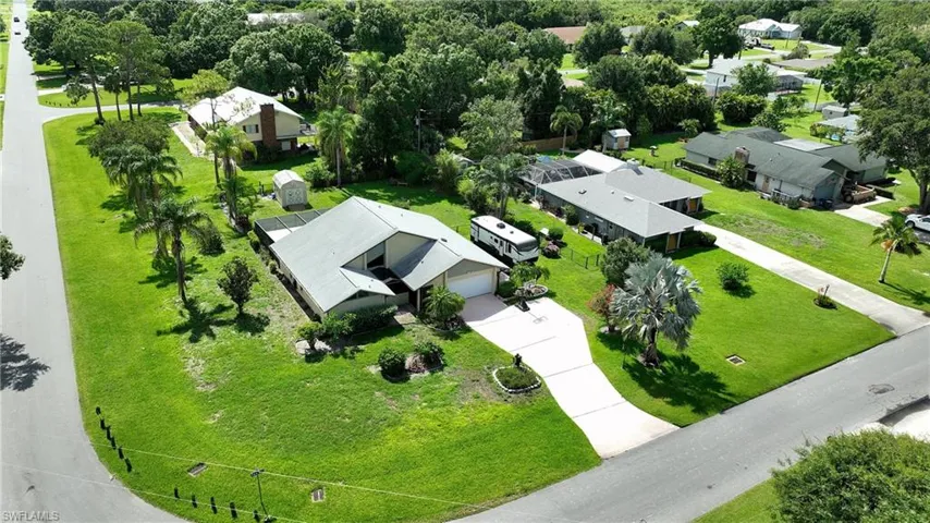 Aerial perspective of suburban area
