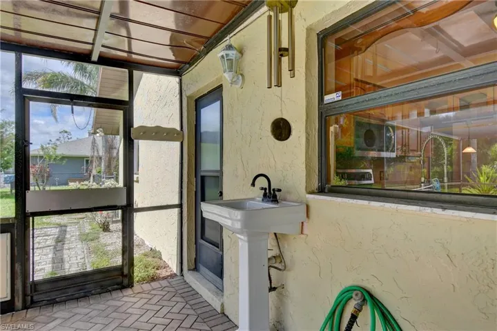 Patio featuring a sink