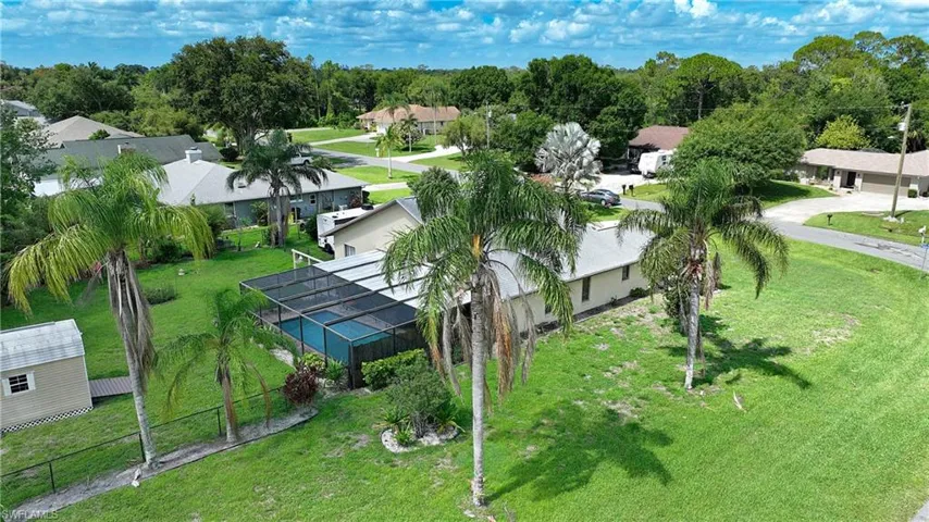 Aerial perspective of suburban area