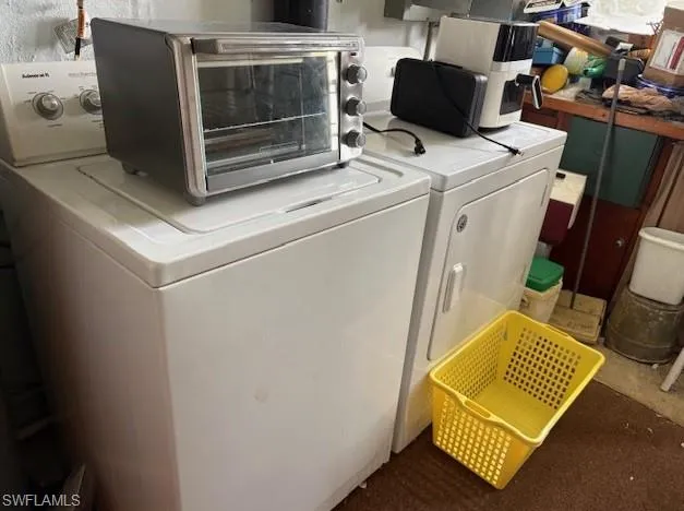 Laundry area featuring washer and dryer