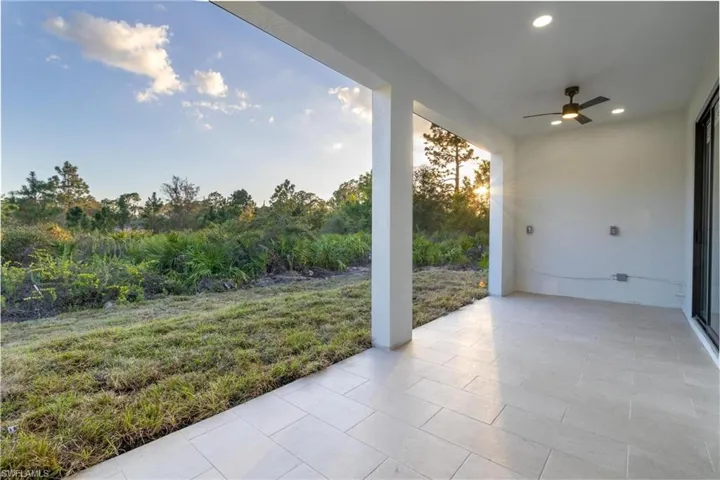 View of patio / terrace featuring ceiling fan