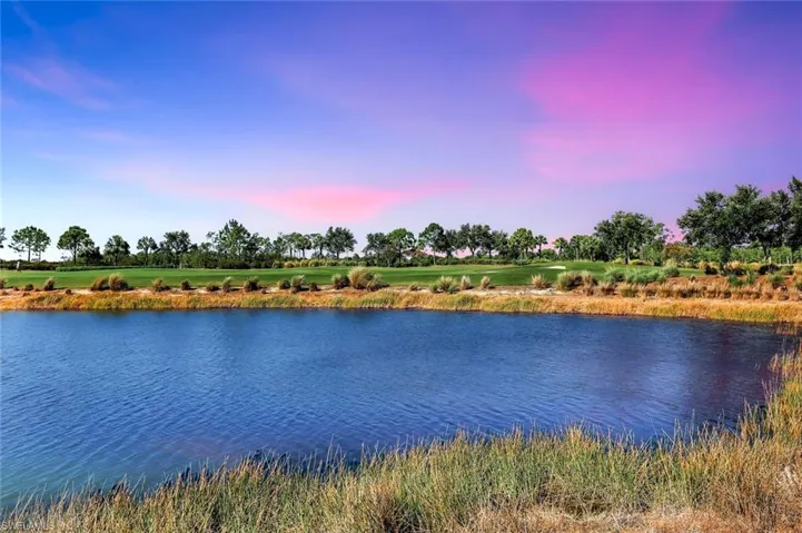 view from Lanai over looking lake and 7th Hole