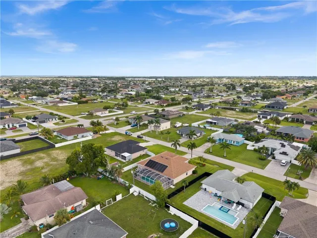 Aerial perspective of suburban area