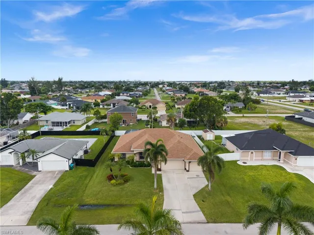 Aerial perspective of suburban area