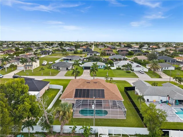Aerial perspective of suburban area