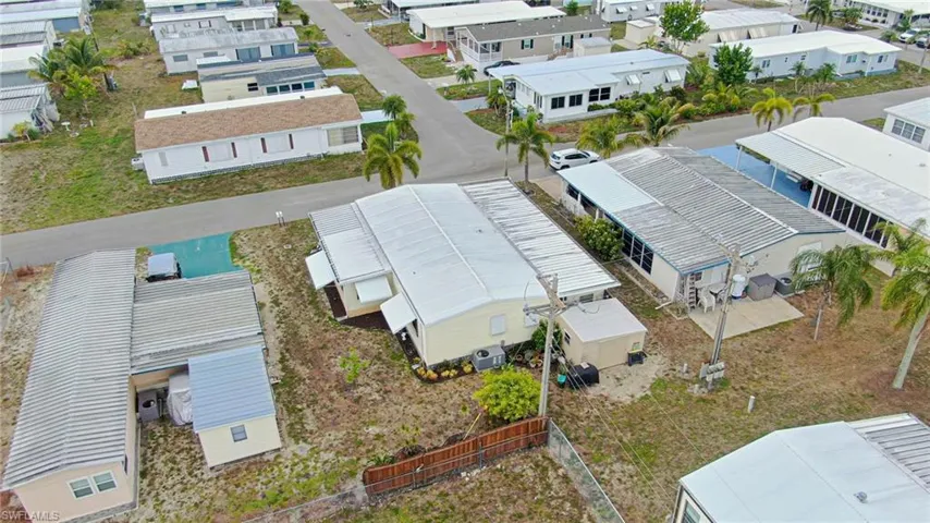 Aerial perspective of suburban area