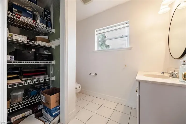 bathroom over the garage in office